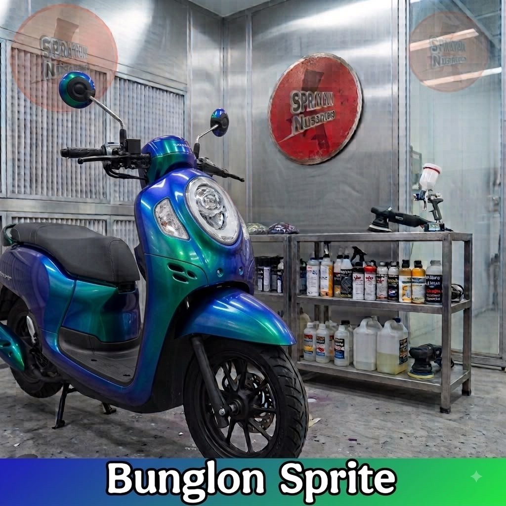 Cat PU bunglon Sprite Effect Chameleon Green Blue, Dasaran Hitam (BUNGLON SAJA)