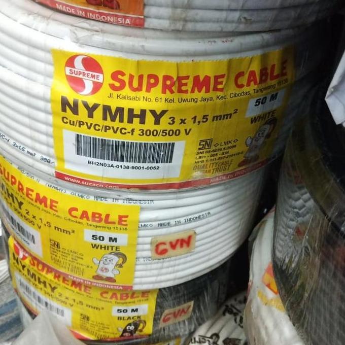 BEBAS ONGKIR - kabel nymhy 3 x 1,5 perdana/kabel serabut 3 x 1,5 mm/kabel serabut