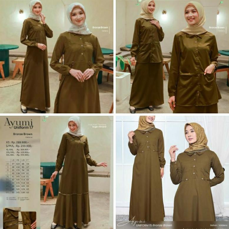 Promo Baju Gamis Ethica Ayumi Uniform 14,15,17,19,25,26,35 Bronze Brown//Seragam Pdh Pns