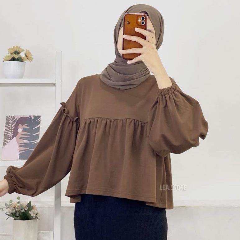 Recommended Mahalini Blouse Ruffley/Baju Atasan Wanita/Kemeja Wanitateebaru