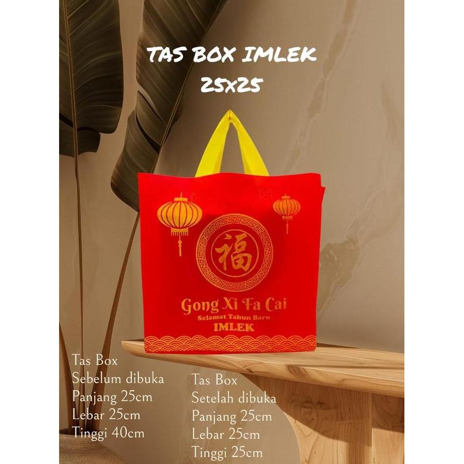 Enrolar - (Lusinan) Tas Spunbond Kotak Imlek Chinese New Year/Goodie Bag Imlek