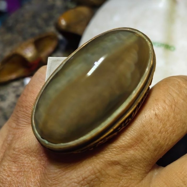 Batu Cincin Pandan Babon Sisik Betok Natural Alam kode T2/25