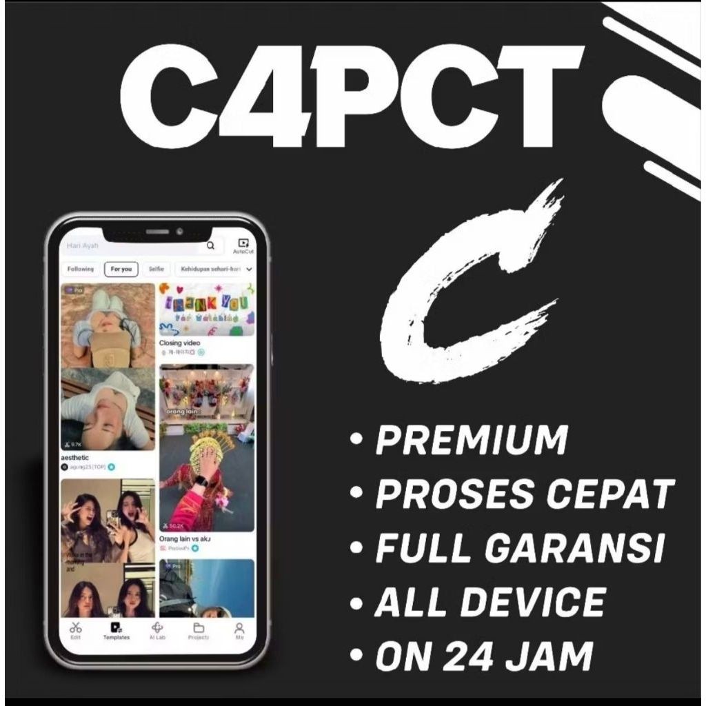 CAPCUT PRO/PREMIUM 1000+ TEMPLATE EDITING VIDEO ESTETIK PC