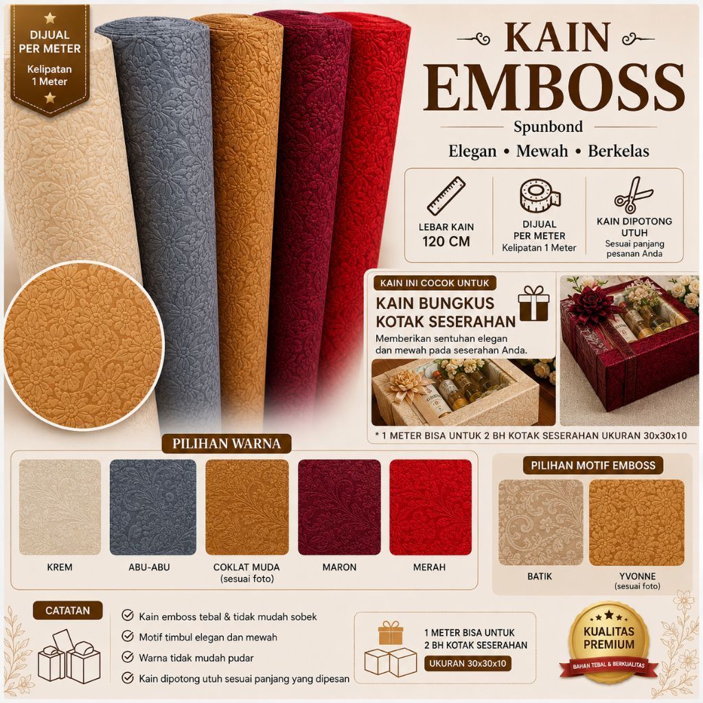 Kain Spunbond Emboss Batik Lebar 120cm