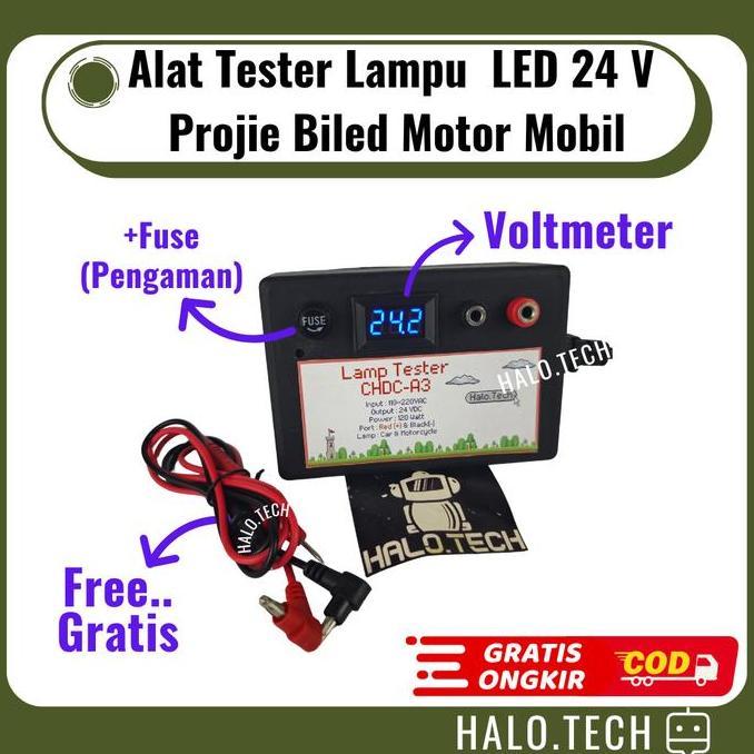 Alat Tes Lampu Tester Lampu Motor Mobil Biled Projie Bohlam Led Halogen 24 Volt