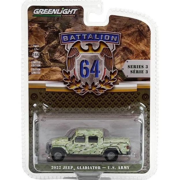61030-F GREENLIGHT 2022 JEEP GLADIATOR PICKUP TRUCK US ARMY DIECAST