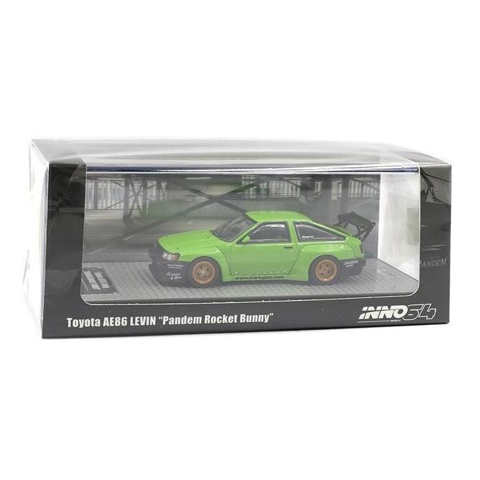 IN64-AE86PL-GRN - Inno64 1/64 Toyota AE86 Levin PANDEM ROCKET BUNNY Green Diecast Scale Model Car