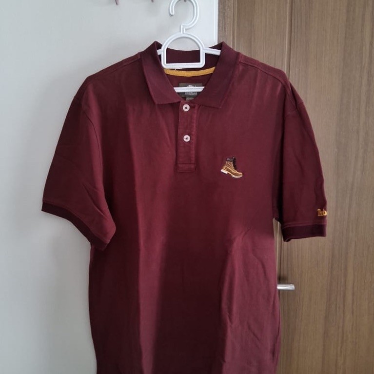 Kaos Polo Pria - Timberland maroon