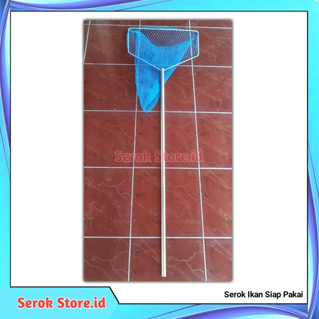 jaring serok siap pakai full stainless steel + panjang pegangan 120 cm + serok ikan ukuran besar