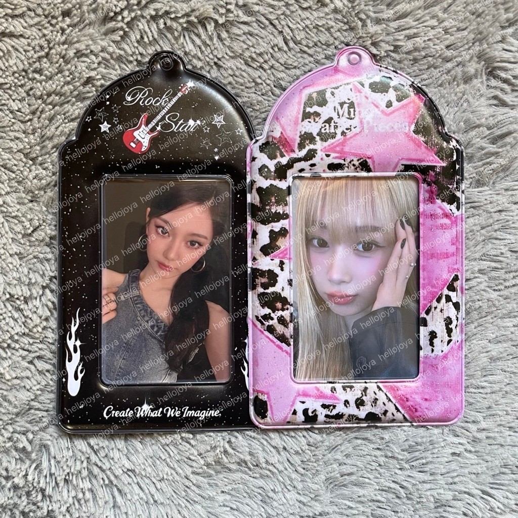 [ready stocks] cahol pvc rock star leopard star pink card holder kpop aespa giselle ningning karina 