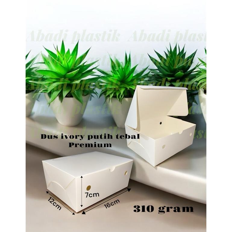 DUS KUE IVORY/DUS KUE 12x16/DUS PUTIH POLOS/BOX KUE 12x16 -100pcs