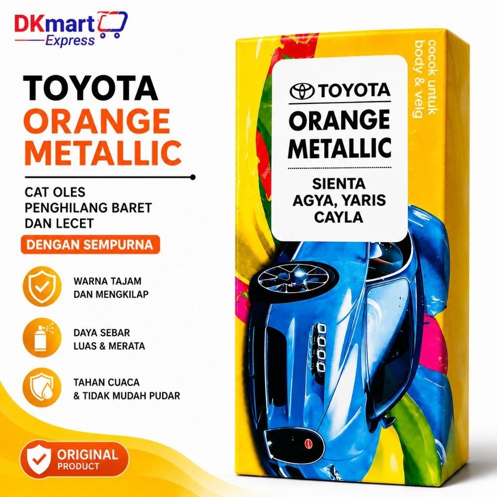 Paint-UP CAT OLES ORANGE METALLIC CONTOH CAT orange calya sienta agya yaris