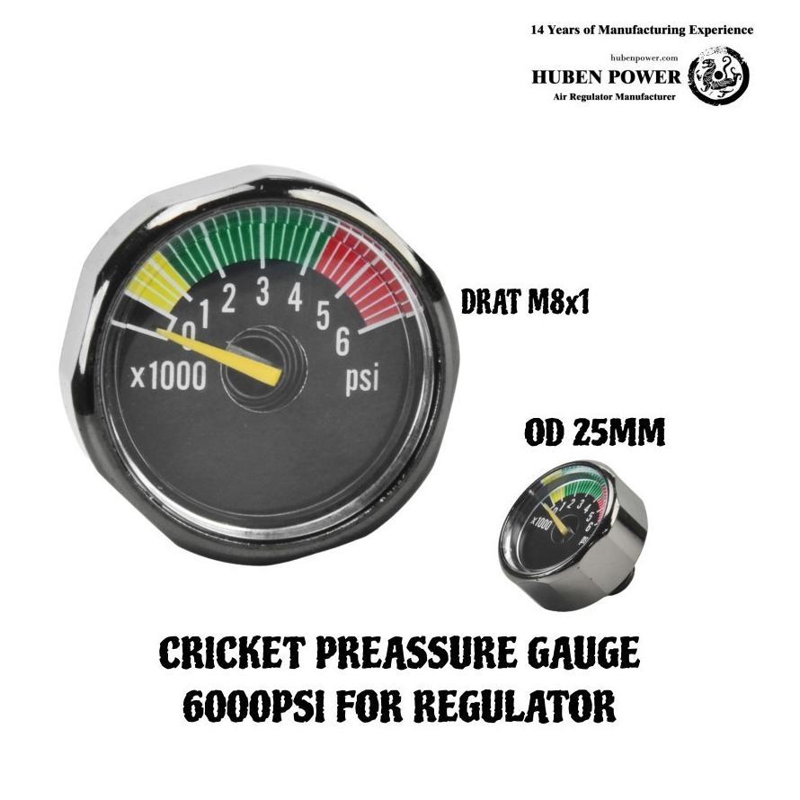 MANOMETER REGULATOR CRICKET DAN PAINTBALL DRAT M8 BLACK