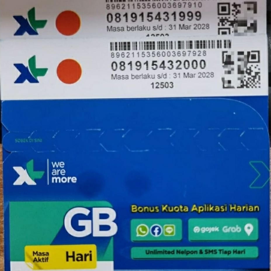 PERDANA XL NOMOR CANTIK TRIPLE 999 000 1999 2000 543 1543