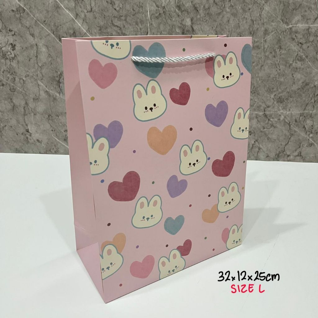 Paper Bag kucing kelinci Hati Lucu Tas Kado Ulang Tahun