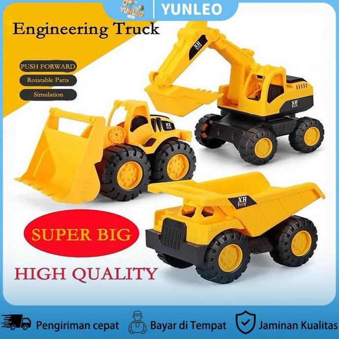 YUNLEOToys Besar Truk Mainan Teknik Dump Truck Truk Mainan Bulldozer Excavator Traktor Mobil Mainan 