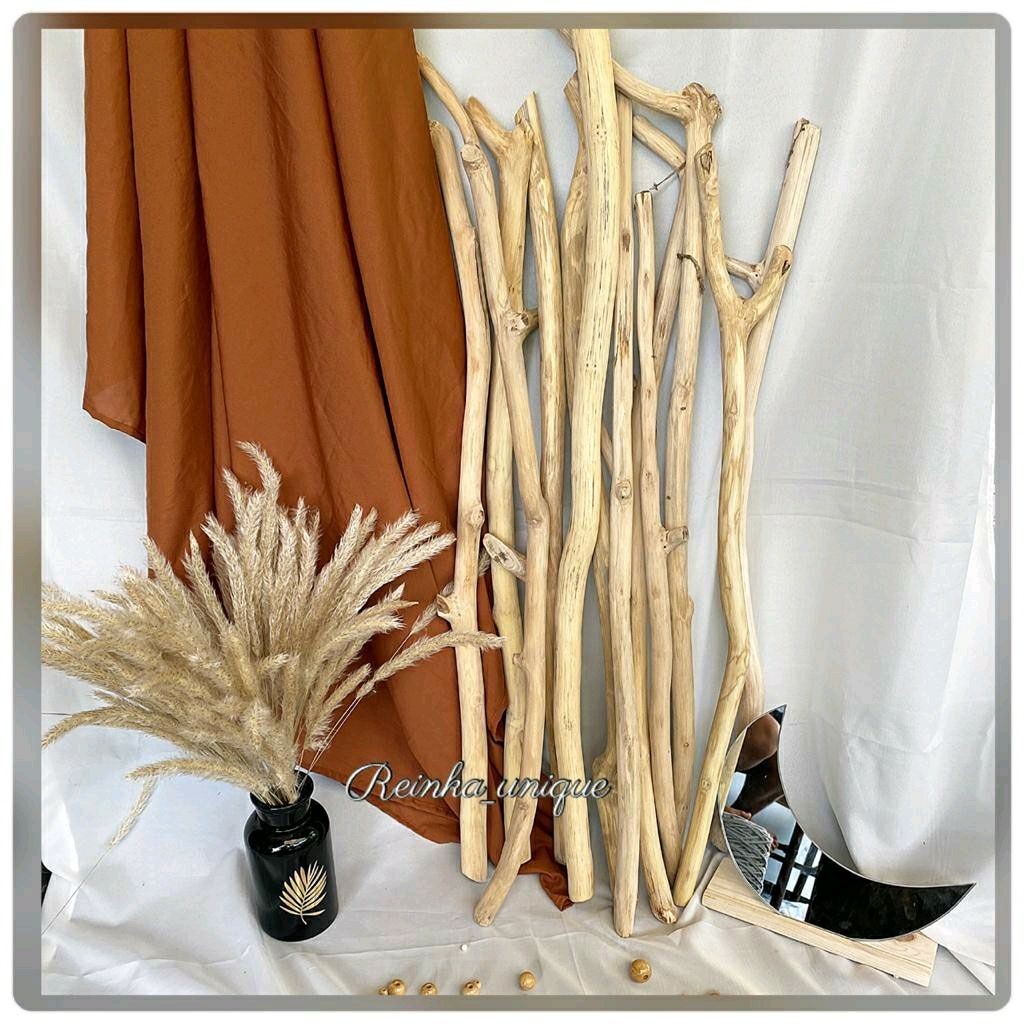Kayu ranting jati udah kupas KOKOH KUAT taekwood macrame berbagai ukuran 1 meter
