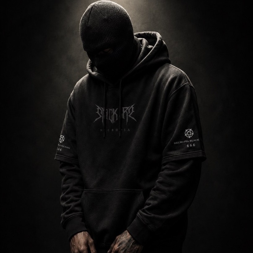 SNICKERS APPAREL / BLACK HOODIE / PULLOVER / DOUBLESLEEVE / SWEATSHIRT "Hd.thegrace"