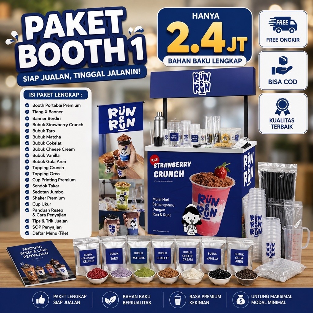 (COD) PAKET USAHA MINUMAN RUN RUN FRANCHISE MINUMAN TERLENGKAP