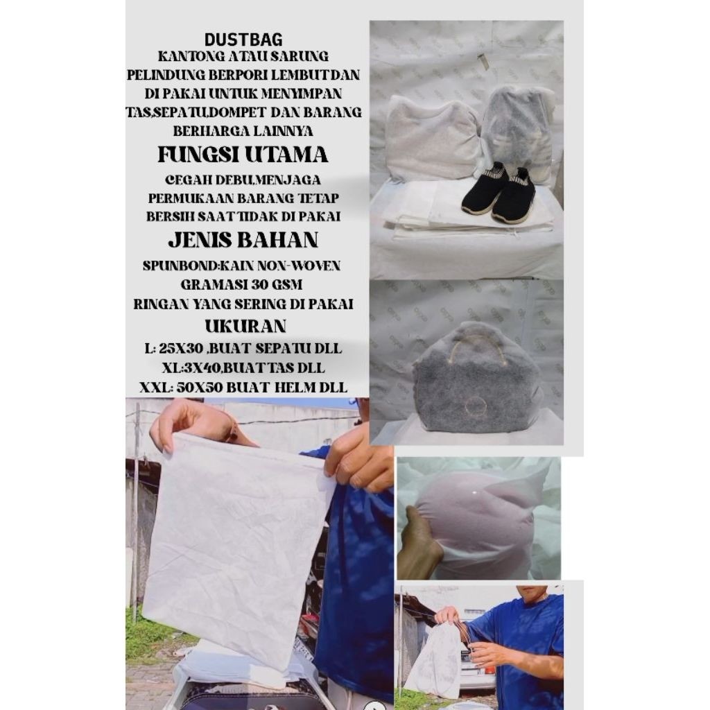 DUSTBAG KANTONG SERUT PENYIMPANAN SEPATU/TAS PELINDUNG DEBU