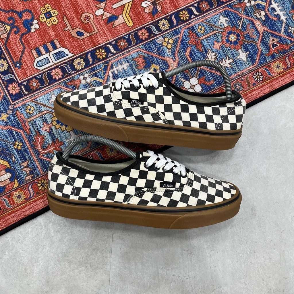 [Size 42] Vans Authentic Checkerboard Black Gum Sole Second Original