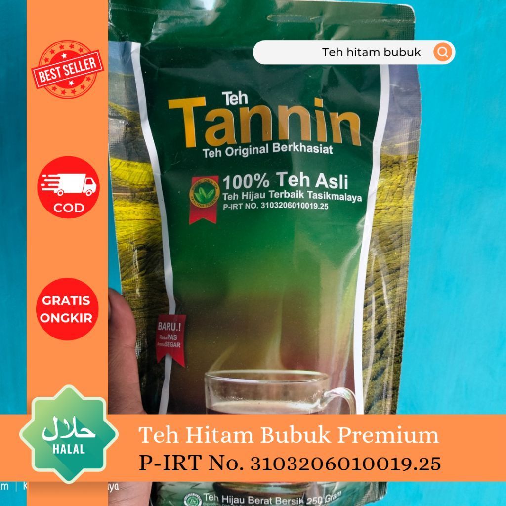 Teh hitam bubuk premium teh tanin asli