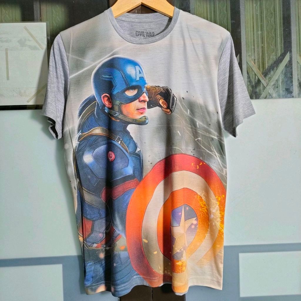 kaos baju t-shirt marvel captain america full print mvl01 [XL]