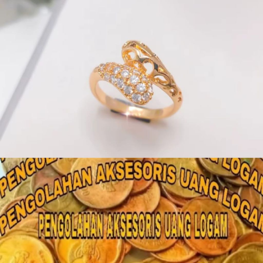 terbuat dari bahan koin logam Asli 1992 cincin cobra lapis emas