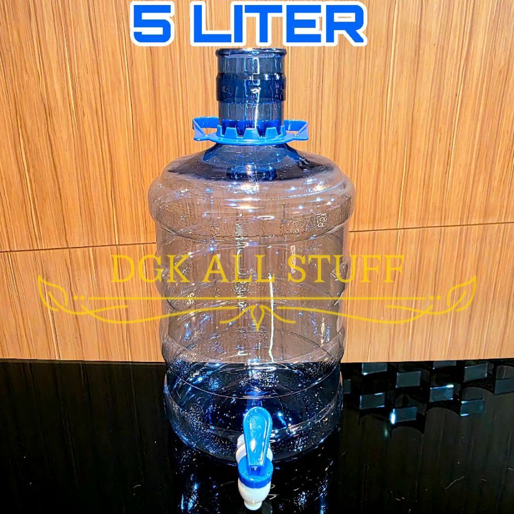Galon Tempat Dispenser Air Kran Keran Berkran Berkeran 5 Liter 5L 5 L Mini Kecil Cuci Tangan Biru Be