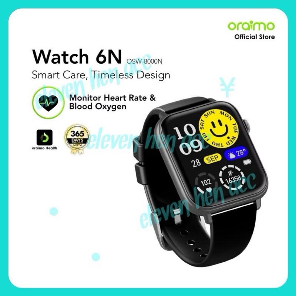 Oraimo OSW-8000N Smartwatch Watch 6N Jam Tangan Pintar AI 1.83" TFT Full Colour Touch Screen IP68 Wa