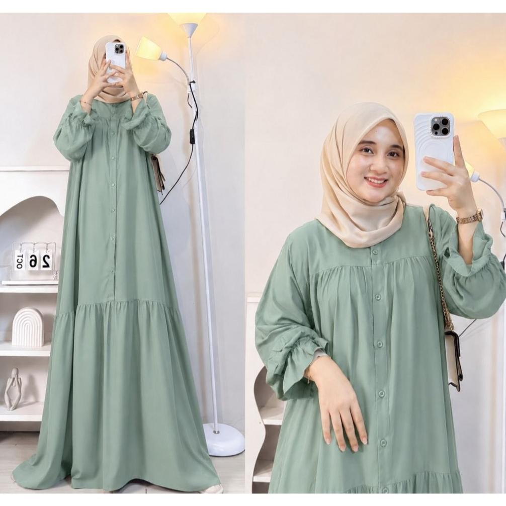 Big Promo Atharrzky Gamis Alena Busui Friendy Rayon Premium Baju Muslim Ukuran Jumbo Berkualitas