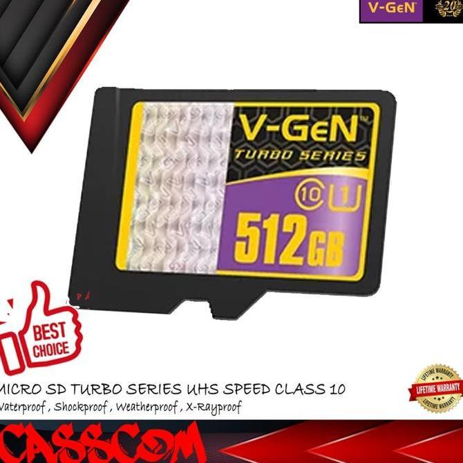 Save- Micro Sd Vgen Turbo 512Gb Class 10 Memory Card Microsd V-Gen 512 Gb