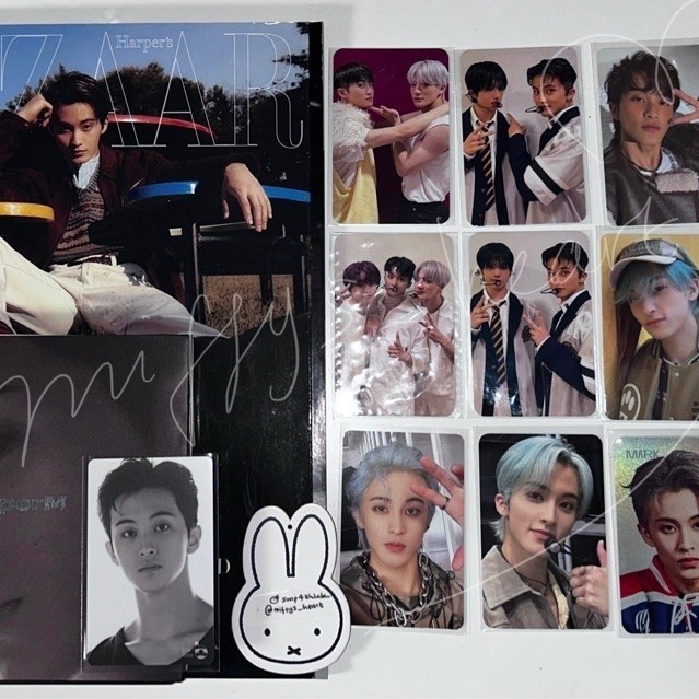 nct superm riize lucas mark sohee eunseok jeno chenle jisung Harper’s bazaar jopping album photocard