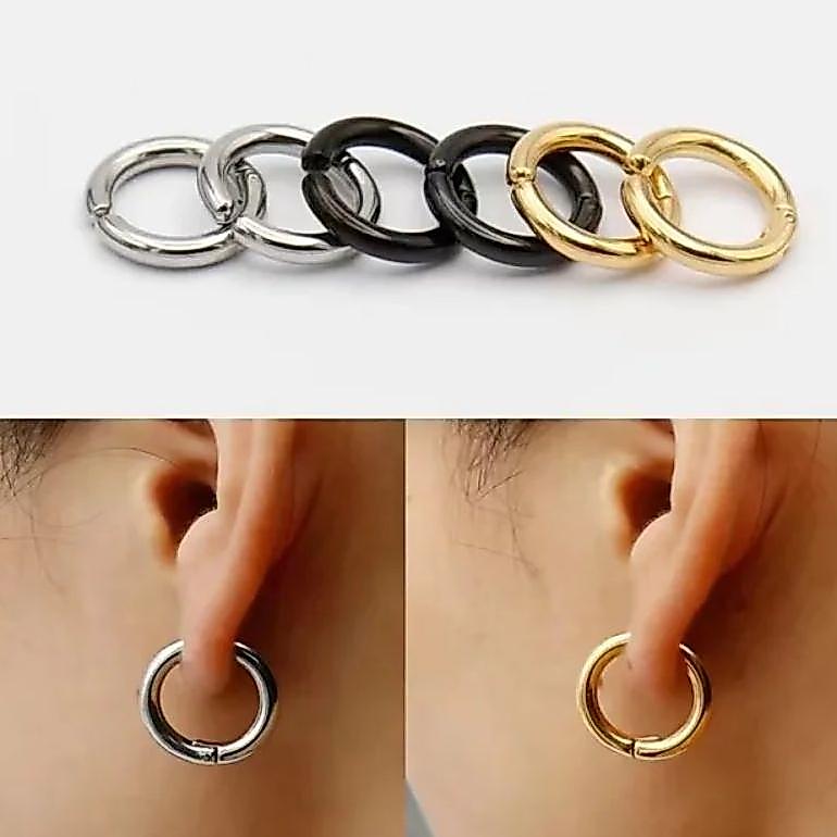 OFFICIAL Anting Jepit / Fake Piercing Model Hoop/Anting Tanpa Tindik ( A. Jepit Hoop)