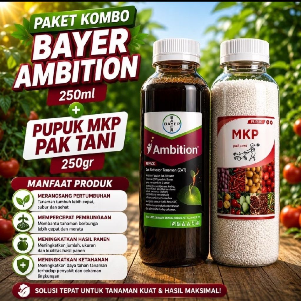 Paket Combo Bayer Ambition 250ml + Pupuk MKP Pak Tani 250gr untuk Tanaman