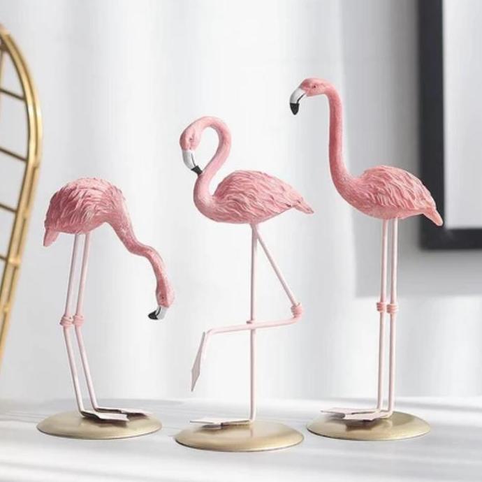 HIKAUN Dekorasi Flamingo Pink/Dekorasi Desain Flamingo Warna Pink/ Dekorasi Kamar / Patung Flamingo 