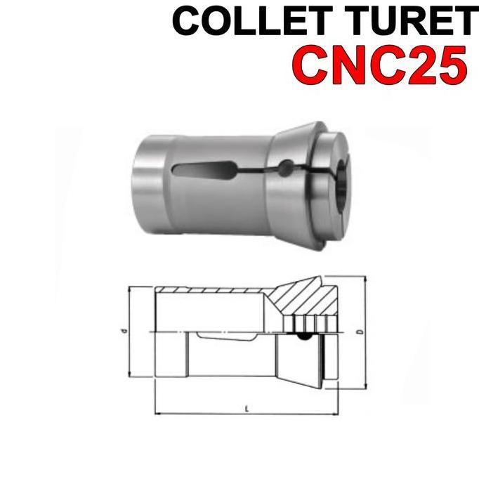 TOPFUF Collet Turet CNC25 Collet Chuck Mesin Turet CNC 25