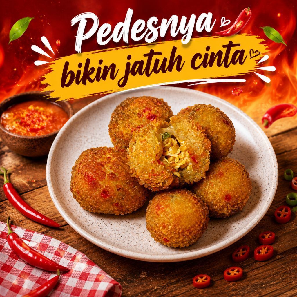 Cilok Frozen | Cilok Crispy Isi Ayam Mercon | Cilok Goreng Crispy | Cemilan Kekinian | Jajanan Pedas