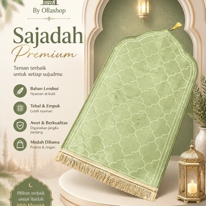 Sajadah Turkey Sajadah Kubah Anti slip Dan busa Premium Lembut ukuran 70x110 cm