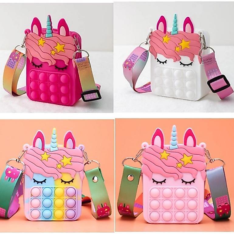 IMPORT POP IT PRESS Tas Slempang Anak Sling Bag PUSH Mini Dompet Popit Rainbow KITTY MINNIE MELODY I