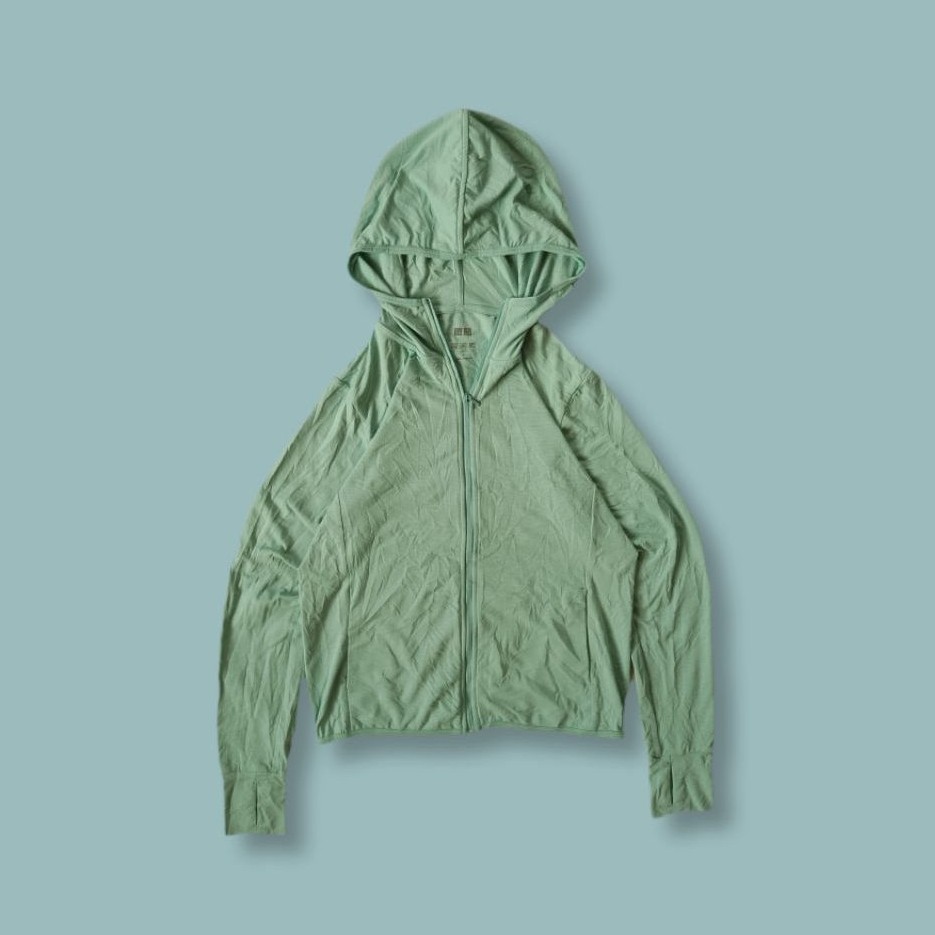 Uniquesport - Jaket Olahraga Running Uniqlo AIRism UV Cut Tosca Second