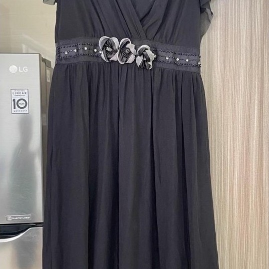 Black Dress Glamour Sifon Puring Satin