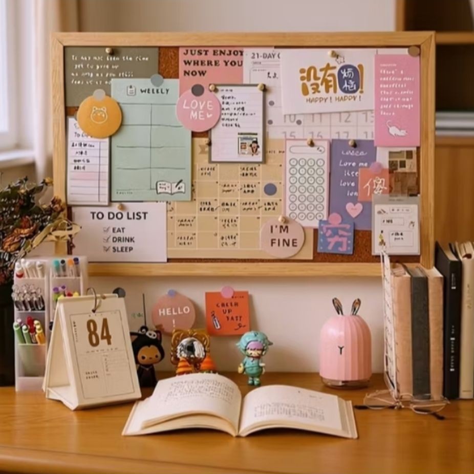 20×30 Papan Mading Aesthetic Kayu - Memo Board Gantung Dekorasi Kamar Minimalis