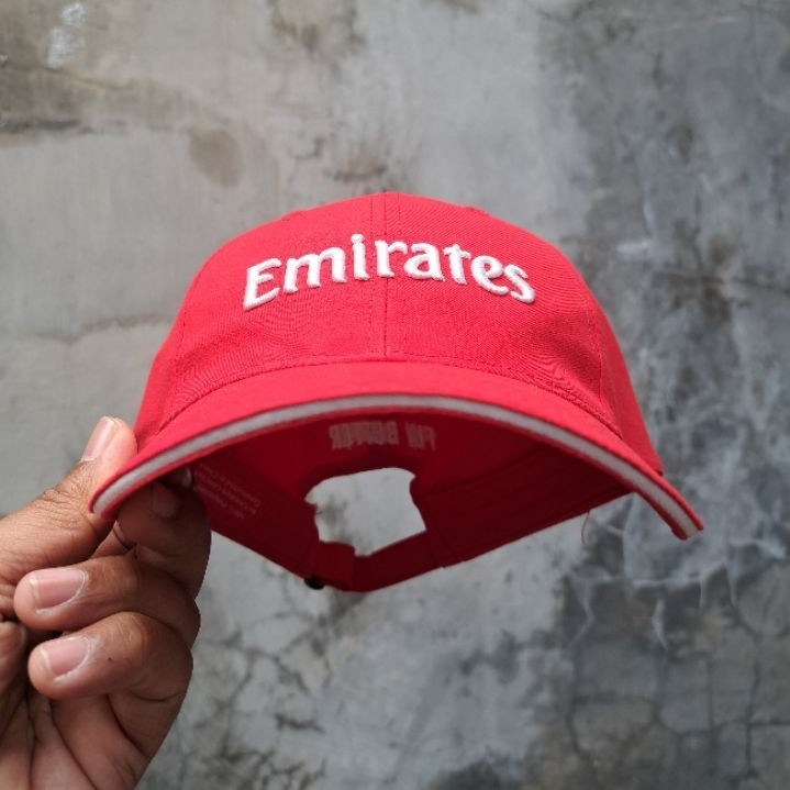 topi second Emirates fly better arsenal sponsor bahan poliester