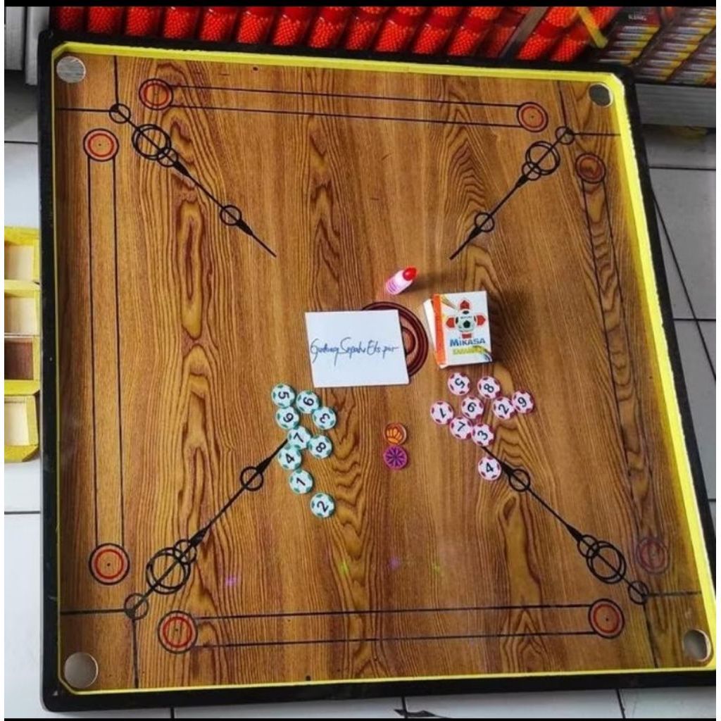 Meja Karambol Komplit Siap Pakai ukuran 75 cm x 75 cm