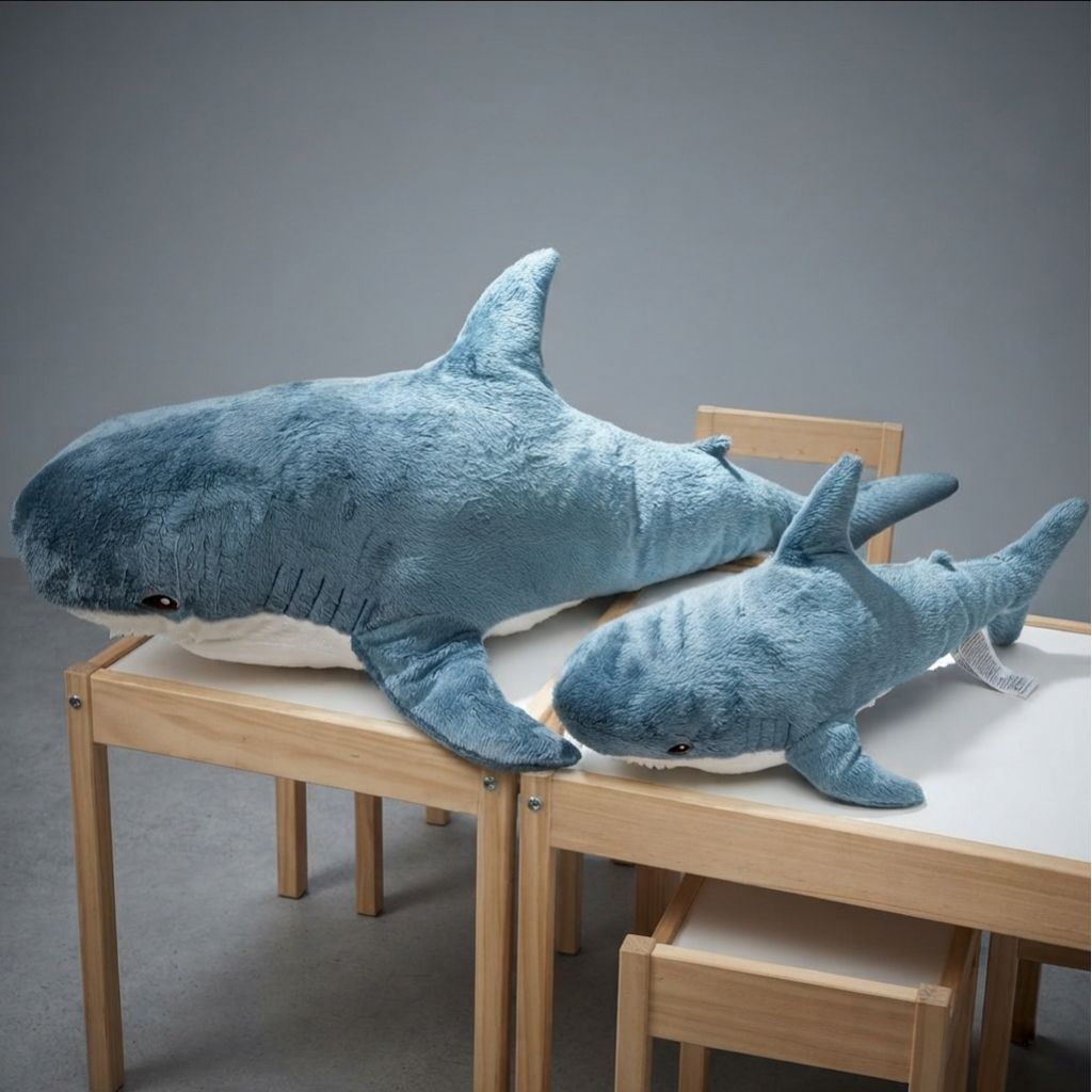 Boneka Ikan Hiu Ikea Biru Besar Kecil Super Lembut Empuk