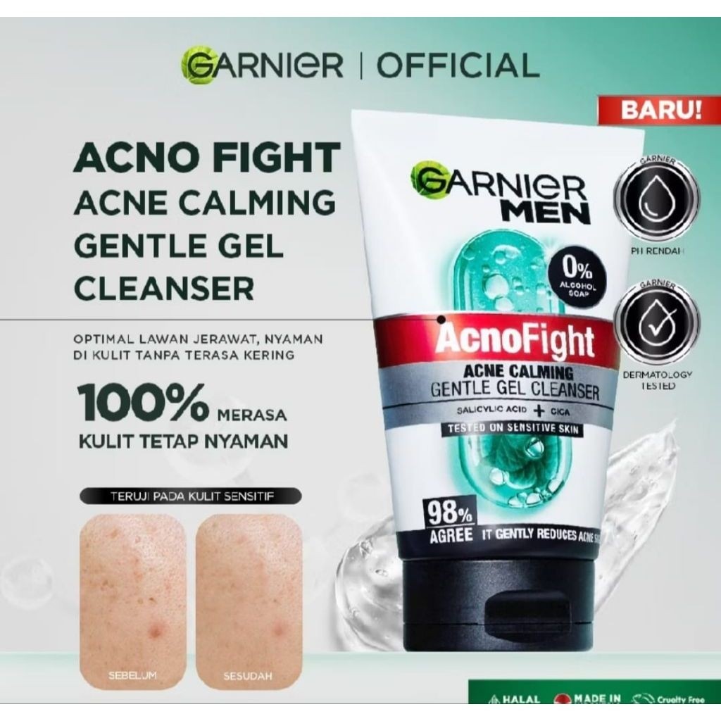 Garnier Men AcnoFight Acne Calming Gentle Gel Cleanser 100ml