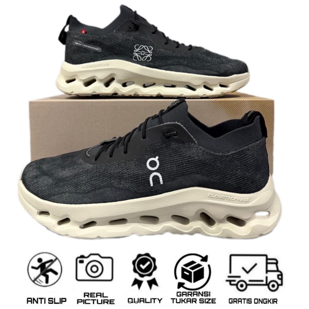 Sepatu ON Cloud Loewe Denim Sneakers Pria Wanita Sport Casual Running Ringan Nyaman Cushion Fashion 