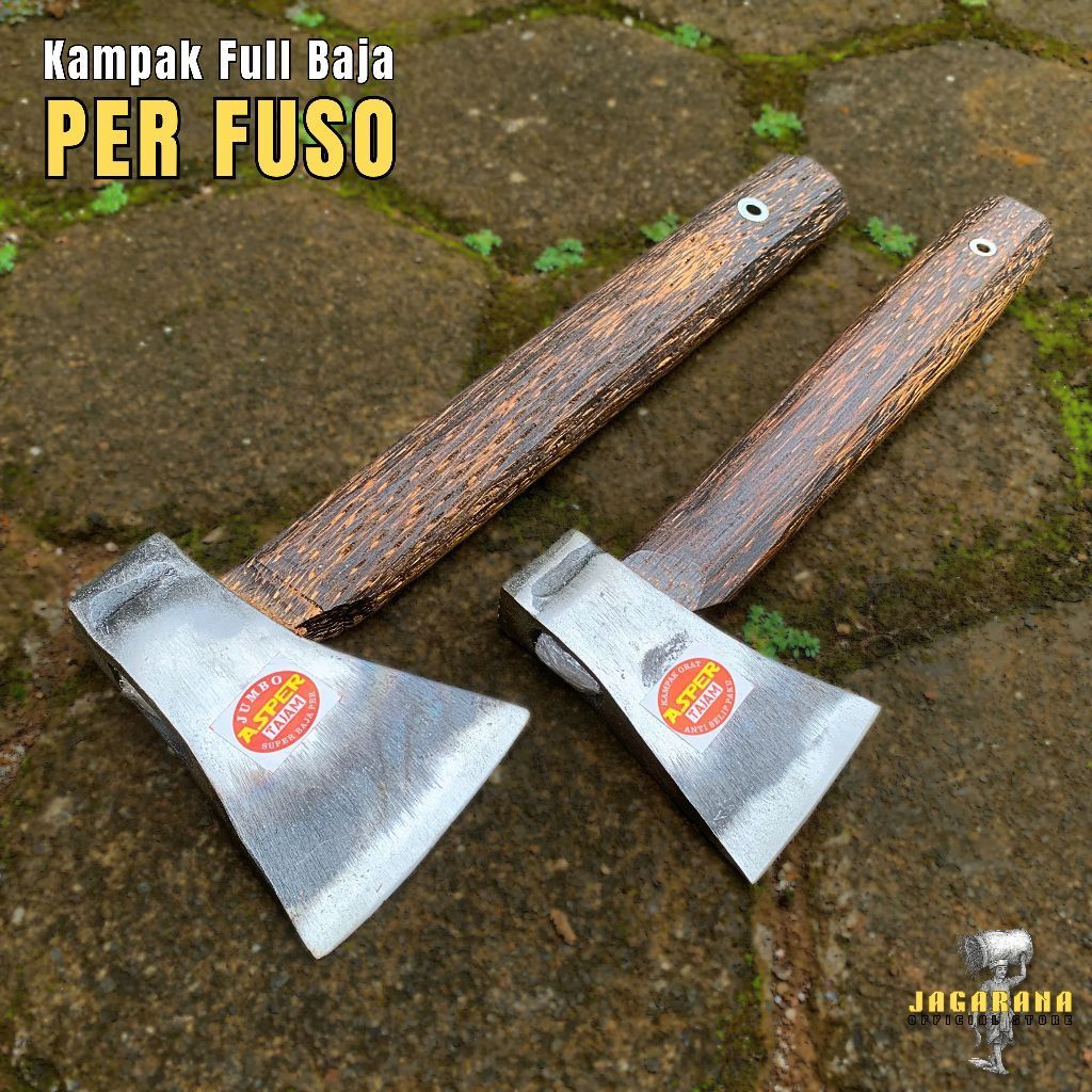 Kampak Baja PER FUSO Gagang Kayu Aren Serbaguna Kapak Multifungsi Ukuran Besar dan Kecil