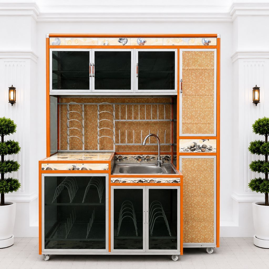 Kitchen Set Aluminium Minimalis 3 Pintu + Rak Piring & Wastafel – Kuat, Awet, Elegan Kiriman Khusus 